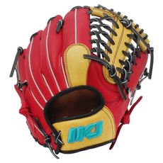 IKJ 青少年 JR A 25 全方位手套 右投用, 紅色 + 黃色, 1個