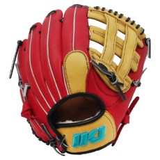 IKJ 青少年 JR O 25 外野手套 右投用, RED + YELLOW, 1個