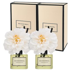 시즈넬 차량용 플라워 디퓨저 50ml + 지니아꽃 화이트색 선물 세트, 2세트, 석류