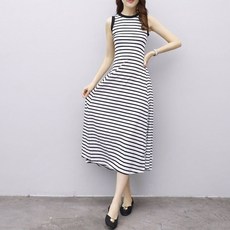 데이소이 편안한 스트라이프 임부 롱원피스