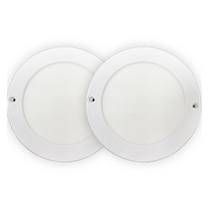 GAON LED 免鑽孔圓形側光式LED吸頂燈 15W, 白色 + 白光, 2個