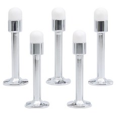 일자형 완충장치 도어 스토퍼 90mm, 화이트 + 크롬, 5개