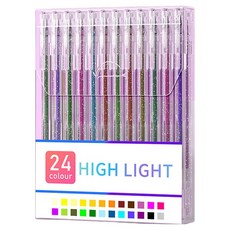 KHOKURI 中性筆 亮粉金屬閃光原子筆 5W0832 24支組, 混合色, 1套