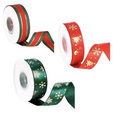 Mungudam 聖誕節大容量緞帶3件組, 07 G款, 1套, 23m