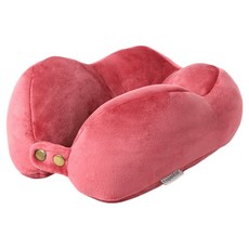 엑스터 U자형 여행용 낮잠 사무실 경추 목쿠션, 레드