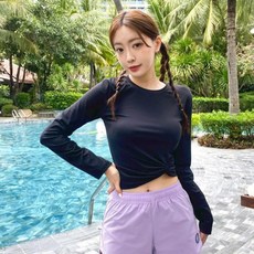 헤링본 여성용 셰이프업 래쉬가드 상의 RI390