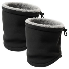 molkin 加厚防寒刷毛雙層圍脖 2入, 黑色