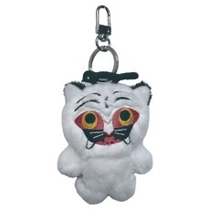 Global Vision 絨毛娃娃包包吊飾, 白色白老虎, 1個, 8cm