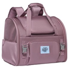 스페이스캣 반려동물 3면통풍 가로백팩형 이동가방, 퍼플, 1개