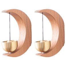 恩熙魔法 喬遷 開幕 高級磁吸式玄關門門鈴 2入, 米色木紋