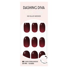 데싱디바 매직프레스 네일팁 오발, 1개, 클래식 버건디