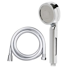 DAELIM BATH Dclean 寬型過濾蓮蓬頭 + PVC 蓮蓬頭軟管 2m 套組, 鉻色 + 銀色, 1組