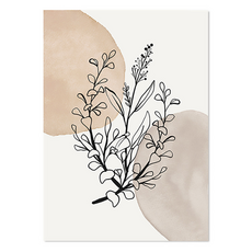 Kkokkong E Mall 北歐現代繪畫核心帆布室內裝飾畫框 2 含畫框, 棕色