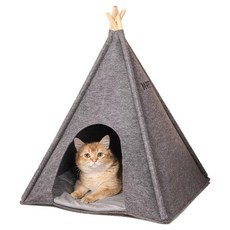NEOZZANG 寵物印地安帳篷屋 躲貓貓屋, D 灰色, 1個