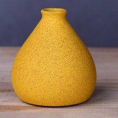 恩熙魔法 現代風室內裝飾陶瓷迷你花瓶, 芥末黃