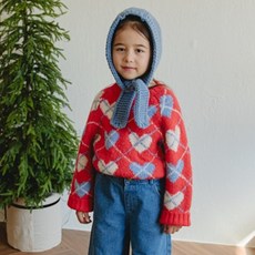 哲秀與英熙 兒童愛心套頭針織衫