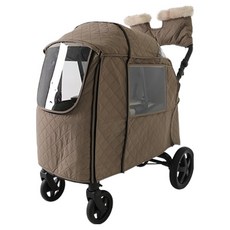 pompolarr 嬰幼兒用 Fleuron F2 嬰兒推車專用保暖套組 防寒罩 + 暖手套組, 棕色, 1套