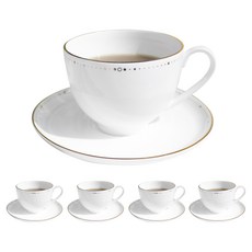 HANKOOK CHINAWARE 骨瓷 Wishes 咖啡杯 + 杯碟組, 金色, 5套