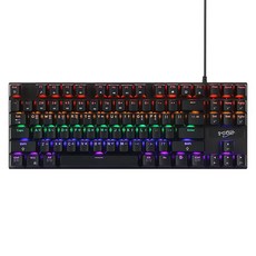 지클릭커 슈퍼히어로 87키 게이밍 기계식 유선 텐키리스 키보드, 블랙, GK-510X, 청축