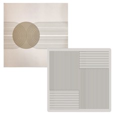 모나코올리브 스크래치 방지 다용도 세탁 건조기 매트 2종 세트, 라인써클, 스퀘어라인