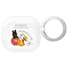 OVERDIGI 麗莎和卡斯柏 磨砂保護殼 附扣環 Hazy AirPods 4, GL 燦爛花叢, 1個