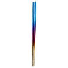 TEMPEST 純鈦筷 一體型/半方 19.5cm, 烤藍款, 1雙