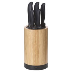 kela Acida 刀座 + 不沾刀具5件組 竹紋, 1套, 刀座 + 削皮刀 + 多用刀 + 麵包刀 + 切肉刀 + 主廚刀