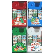 핑크풋 크리스마스 마스킹 폴꾸 데코 종이테이프 세트, 4종, 1세트