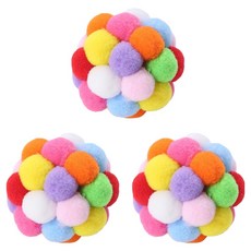 Highching 高精 七彩鈴鐺球 5.5cm 3個裝, 混和顏色, 1套