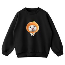 JENNY Oversize刷毛橘子貓咪大學T JN5045M