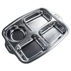 TEMPEST 純鈦分隔餐盤 四分隔盤 亮面, 鈦原色, 1個