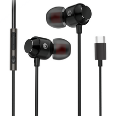 DTAudio 聆翔 重低音 磁吸線控耳機 Type-c, K9, 黑色