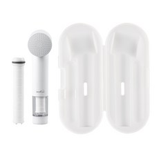 DAELIM BATH 旅行用濾芯蓮蓬頭 + 2個濾芯 + 收納盒套組, 白色, 1套