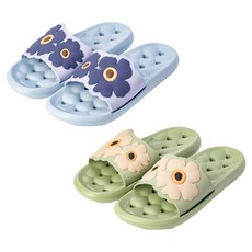 ABLE FACTORY Shab Shab 浴室拖鞋 2件組, 綠茶, Wispy藍, 1套