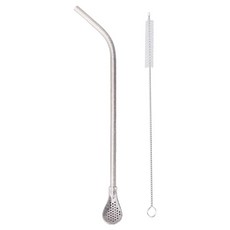 TEMPEST 純鈦吸管勺 + 吸管刷 6.3 x 242mm 鈦晶銀, 1套, 1套