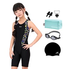 aquatica 一般用泳鏡袋鼻夾室內泳衣6件組 AQAJN105