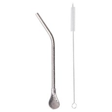 TEMPEST 純鈦吸管勺 + 吸管刷 6.3 x 185mm 鈦晶銀, 1套, 1套