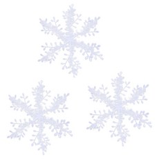 FANCY LIFE 聖誕裝飾雪花片 中款, 白色, 1套