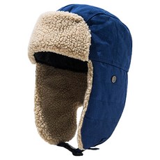 Ttabongoppa 冬季運動羊羔毛內襯飛行員毛帽 JNHA2190, 海軍藍, 1個