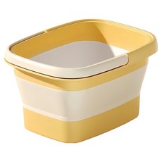 TLYS-J 可折疊戶外露營釣魚桶/洗臉盆/足浴桶/洗衣籃/拖把桶 22L, 暖陽黃, 1個