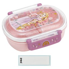 Skater 橢圓形塑膠雙扣便當盒 附姓名貼, 長髮公主, 1個