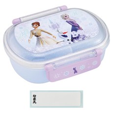 Skater 橢圓形塑膠雙扣便當盒 附姓名貼, 冰雪奇緣, 1個
