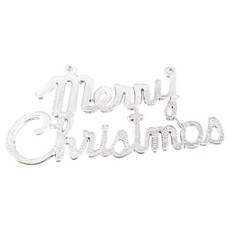 FANCY LIFE Merry Christmas英文掛牌 大款, 銀色, 1個