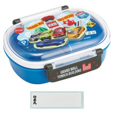 Skater 橢圓形塑膠雙扣便當盒 附姓名貼, 多美車, 1個