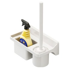 Hanbomnuri 馬桶刷收納架 清潔刷 + 洗滌劑收納架組合, 白色