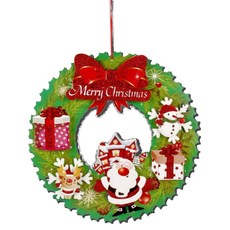 FANCY LIFE 聖誕花環掛飾, 大蝴蝶結&麋鹿, 1個