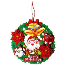 FANCY LIFE 聖誕花環掛飾, 大紅鼻子老人&鈴鐺, 1個