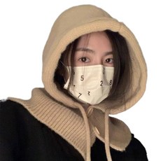 Tommy Shop 優質針織連帽巴拉克拉瓦頭套頸圍, 頸圍款 卡其色, 2個