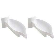 Hanbomnuri 壁掛式可調角度洗手檯肥皂架, 白色, 2個