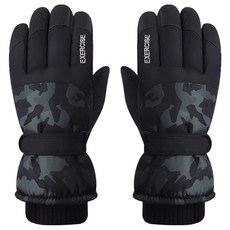 Ttabongoppa 男女通用軍事風運動防寒滑雪手套 JNHA2183, 黑色, 1個